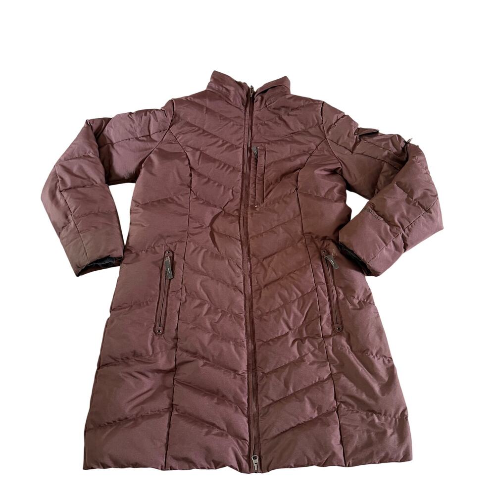 Eddie Bauer Long Down Filled Puffer Coat Wmns L Pink Mauve Warm Winter
